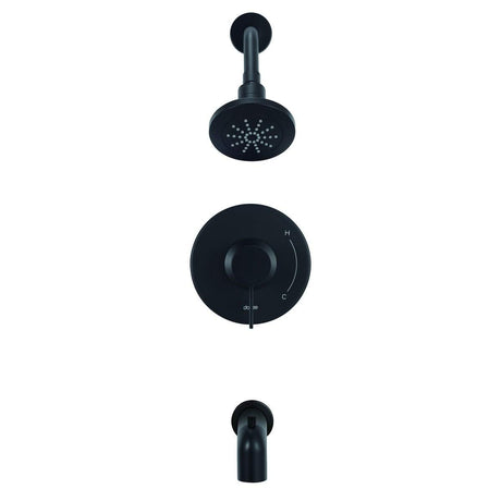 Gerber D511030BSTC Satin Black Amalfi Tub & Shower Trim Kit, 1.75GPM