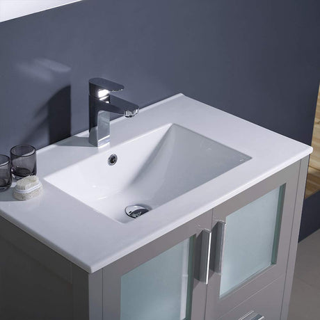 Fresca FCB6230ES-I Fresca Torino 30" Espresso Modern Bathroom Cabinet w/ Integrated Sink