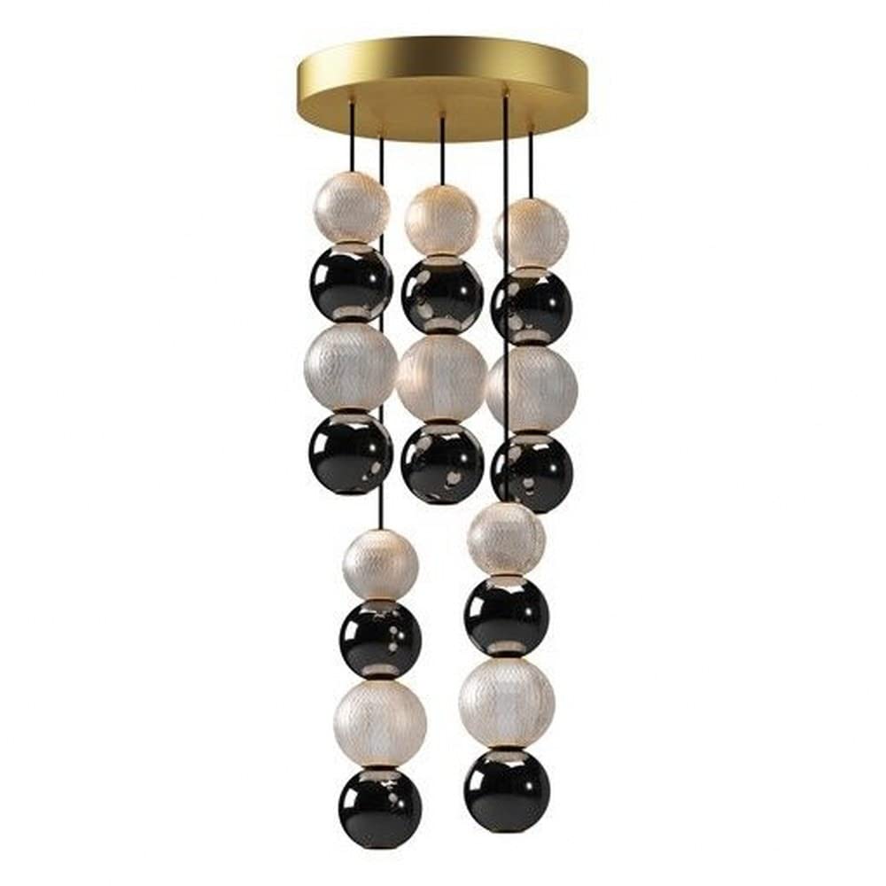 Kuzco MP321805NB ONYX 5 HEAD 15" MULTI-PENDANT NATURAL BRASS 144" WIRE 120V TRIAC/ELV LED 3000K 90CRI 45W