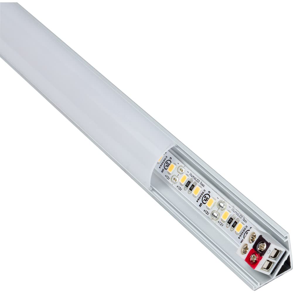 Task Lighting LV2P312V36-09W4 32-1/4" 484 Lumens 12-volt Standard Output Linear Fixture, Fits 36" Wall Cabinet, 9 Watts, Angled 003 Profile, Single-white, Cool White 4000K
