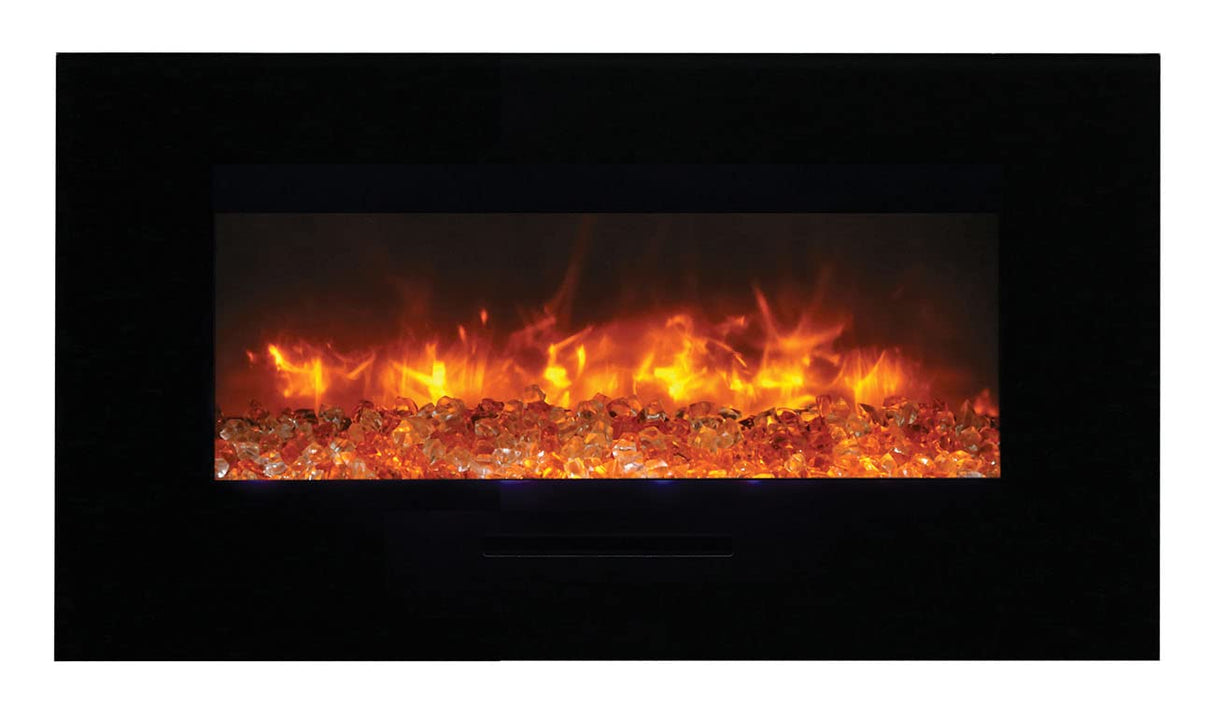 Amantii WM-FM-72-8123-BG Wall Mount/ Flush Mount Smart Electric  72" Indoor / Outdoor WiFi Enabled Fireplace , Featuring a MultiFunction Remote Control , Multi Speed Flame Motor