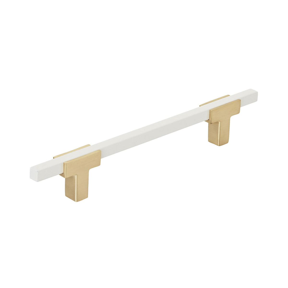 Amerock Cabinet Pull Brushed Gold/White 5-1/16 inch (128 mm) Center to Center Urbanite 1 Pack Drawer Pull Drawer Handle Cabinet Hardware