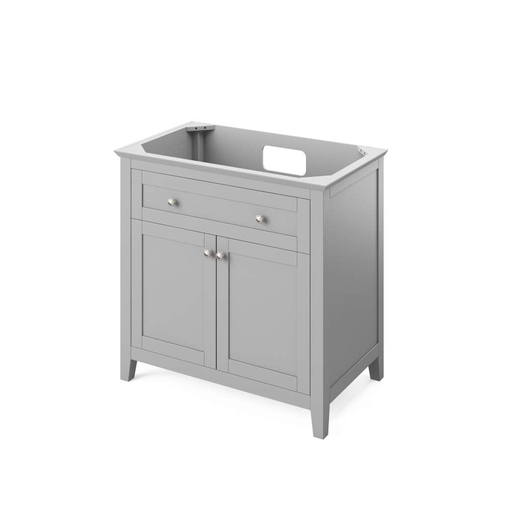 Jeffrey Alexander VKITCHA36GRBGR 36" Grey Chatham Vanity, Black Granite Vanity Top, undermount rectangle bowl
