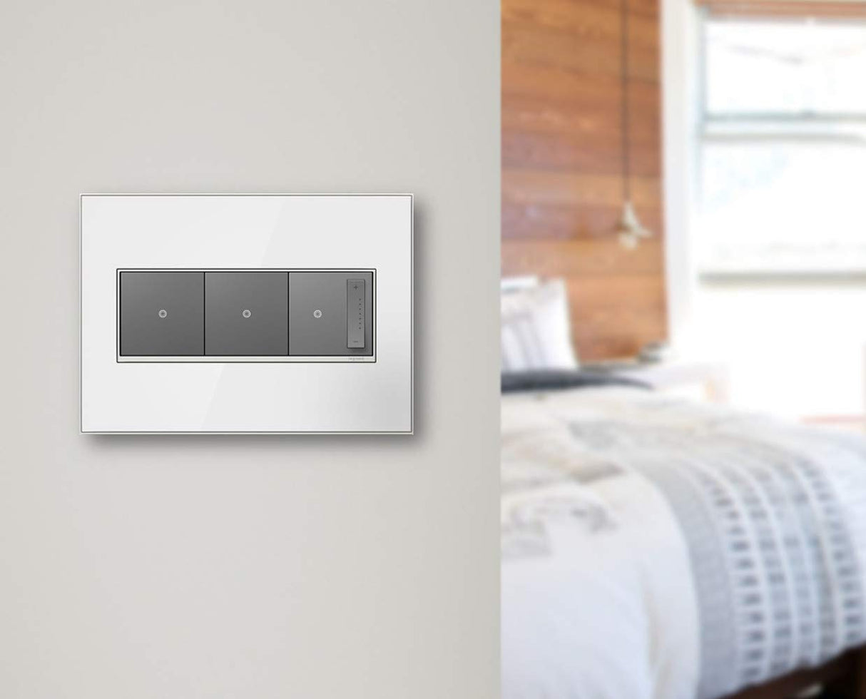 Legrand adorne Custom Wall Plate, 3-Gang, Magnesium Trim, AWM3GM4