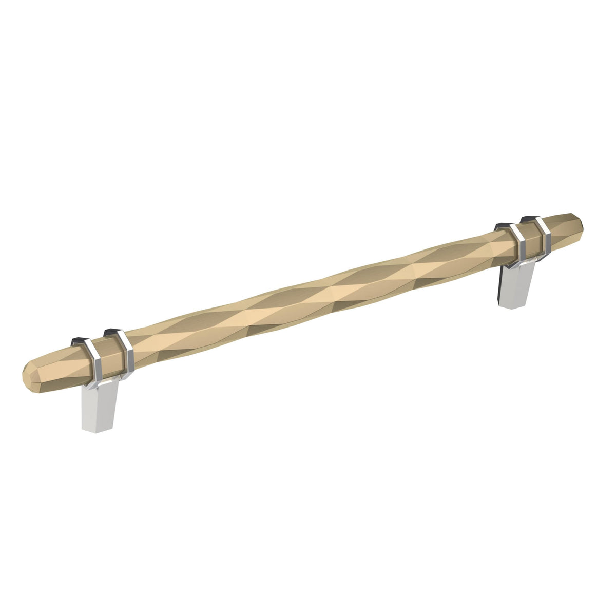 Amerock Cabinet Pull Golden Champagne/Polished Chrome 8 inch (203 mm) Center-to-Center London 1 Pack Drawer Pull Drawer Handle Cabinet Hardware
