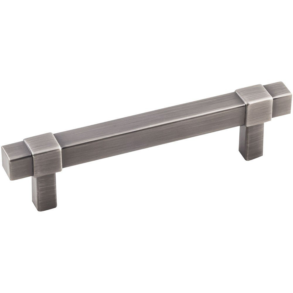Jeffrey Alexander 293-96BNBDL 96 mm Center-to-Center Brushed Pewter Square Zane Cabinet Pull