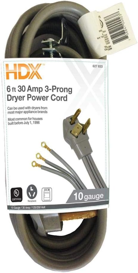 6 ft. 10/3 3-Wire Dryer Cord