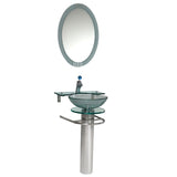 Fresca FVN1019 Fresca Ovale 24" Modern Glass Bathroom Vanity w/ Frosted Edge Mirror