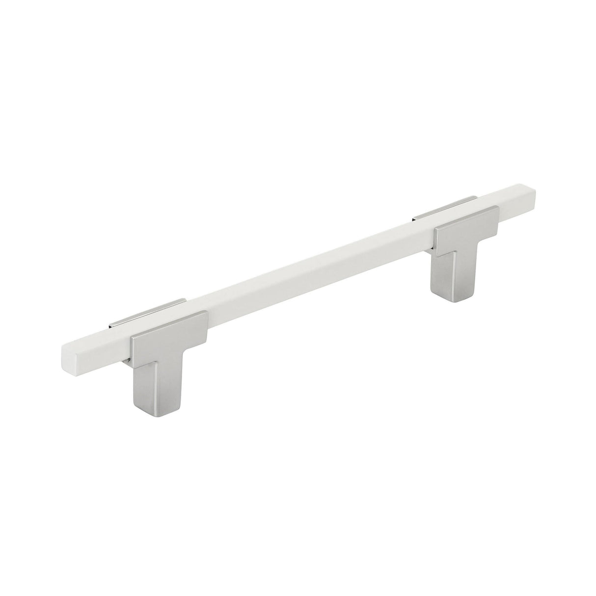 Amerock Cabinet Pull Polished Chrome/White 5-1/16 inch (128 mm) Center to Center Urbanite 1 Pack Drawer Pull Drawer Handle Cabinet Hardware