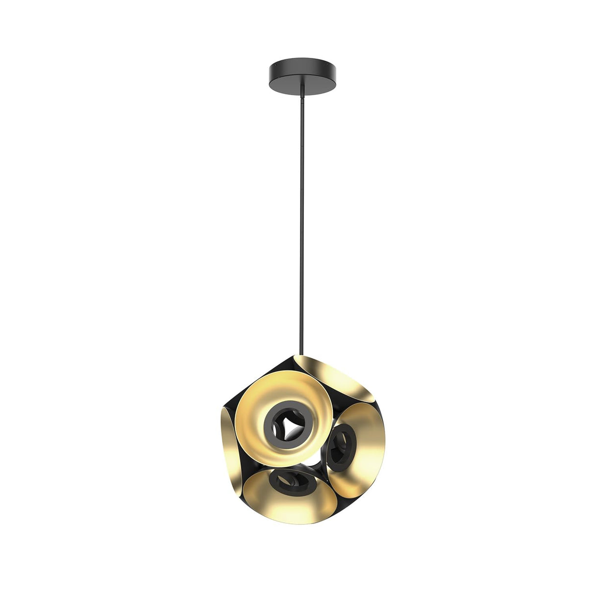 Kuzco CH51224-BK/GD MAGELLAN 24" CHANDELIER OUTER BLACK INNER GOLD METAL SHADE 95W 120VAC WITH LED DRIVER 3000K 90CRI