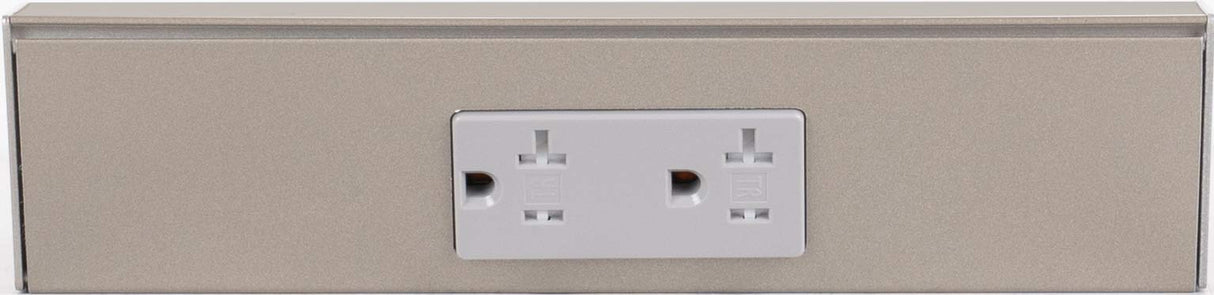 Task Lighting TR9-1GD-P-SN 9" TR Series Angle Power Strip, Satin Nickel Finish, Grey Receptacles