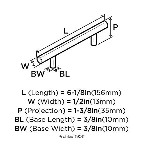 Amerock AN-195 Stainless Steel Cabinet Pull Handle 16.38 Inch(416) Centers, 19.53 Inch (496) Long