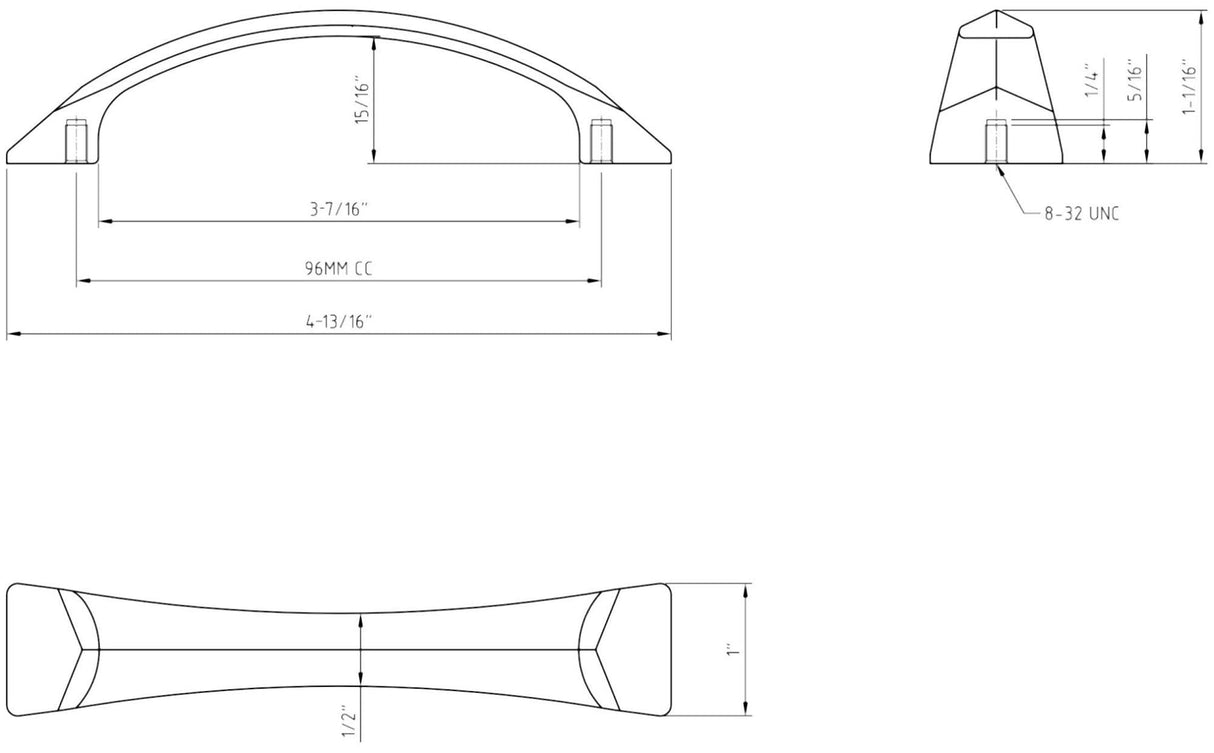 Jeffrey Alexander 595-96SN 96 mm Center-to-Center Satin Nickel Pyramid Cairo Cabinet Pull