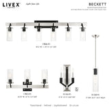 Livex Lighting Beckett 6 Light Vanity Sconce Brushed Nickel & Black Finish