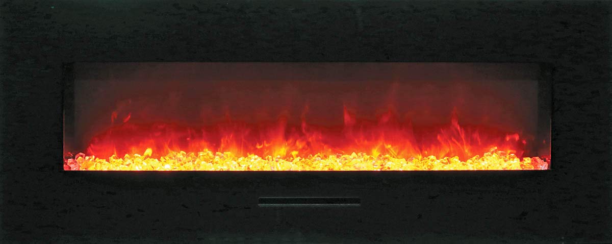 Amantii WM-FM-48-5823-BG Wall Mount/ Flush Mount Smart Electric  48" Indoor / Outdoor WiFi Enabled Fireplace , Featuring a MultiFunction Remote Control , Multi Speed Flame Motor