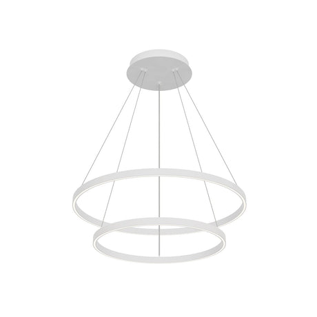 Kuzco CH87232-WH CERCHIO 2 LAYER 32" CHANDELIER WH TEXTURED DOWN ONLY 930 TRIAC 120 116W