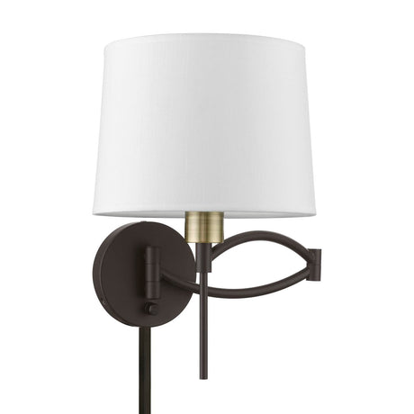 Livex Lighting 40044-07 1 Light Swing Arm Wall Sconce In Refined Style-15 Inches Tall and 11 Inches Wide, 1 Light Swing Arm Wall Sconce In Refined Style-15 Inches Tall and 11 Inches Wide