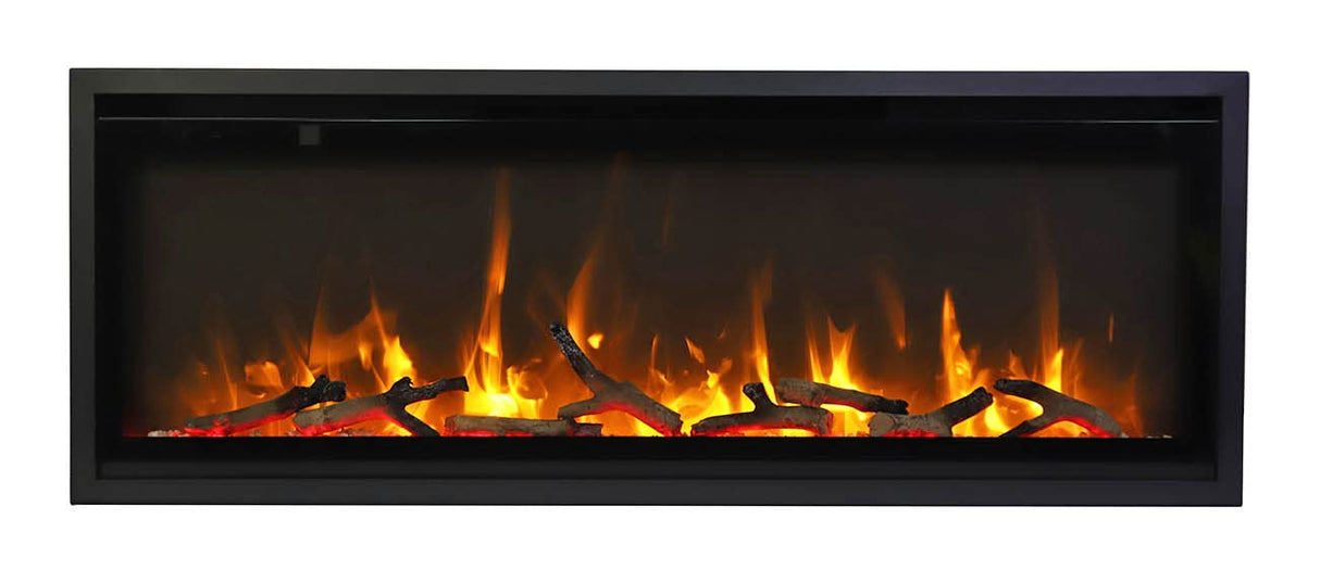 Amantii SYM-SLIM-60 Symmetry Xtraslim Smart Electric  -60" WiFi Enabled Fireplace, Featuring a  MultiFunction  Remote Control, Multi Speed Flame Motor