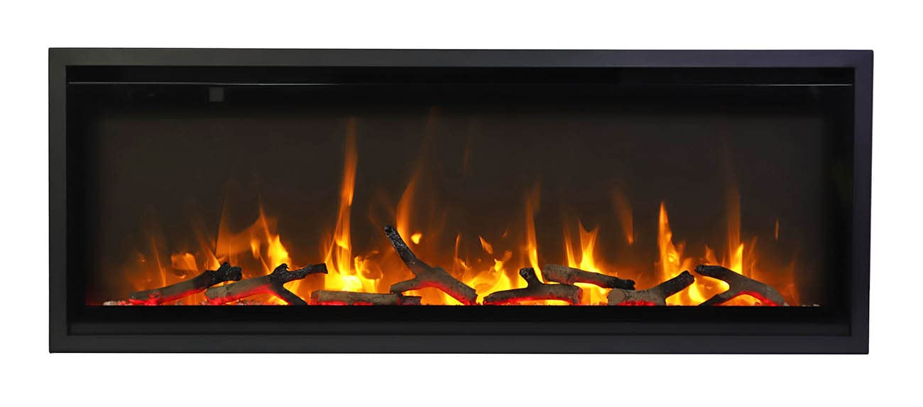 Amantii SYM-SLIM-60 Symmetry Xtraslim Smart Electric  -60" WiFi Enabled Fireplace, Featuring a  MultiFunction  Remote Control, Multi Speed Flame Motor