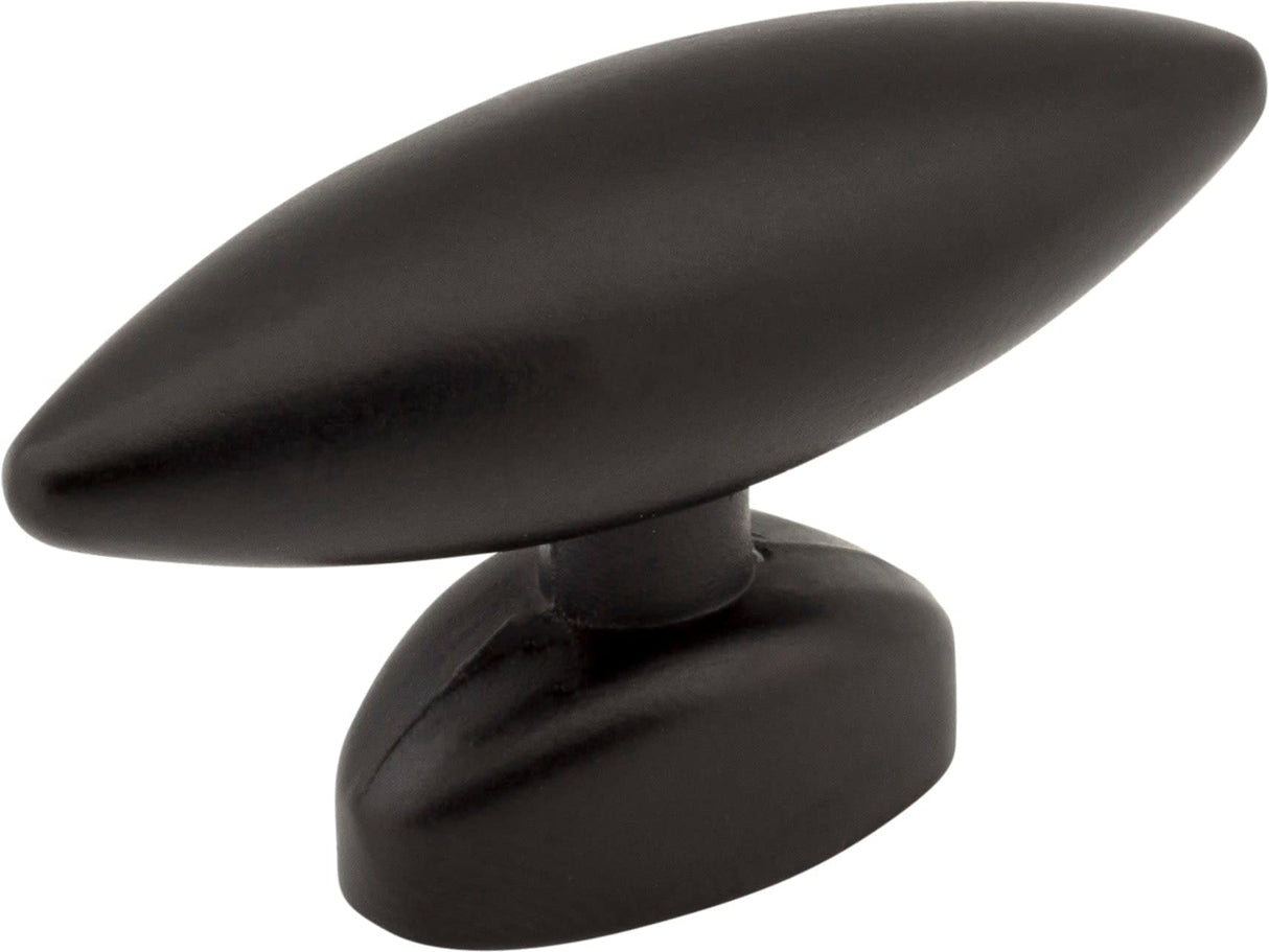 Elements 413322 1-9/16" Overall Length Matte Black Oval Verona Cabinet Knob