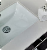 Fresca FCB6136ES-UNS-R-CWH-U Fresca Lucera 36" Espresso Wall Hung Modern Bathroom Cabinet w/ Top & Undermount Sink - Right Version