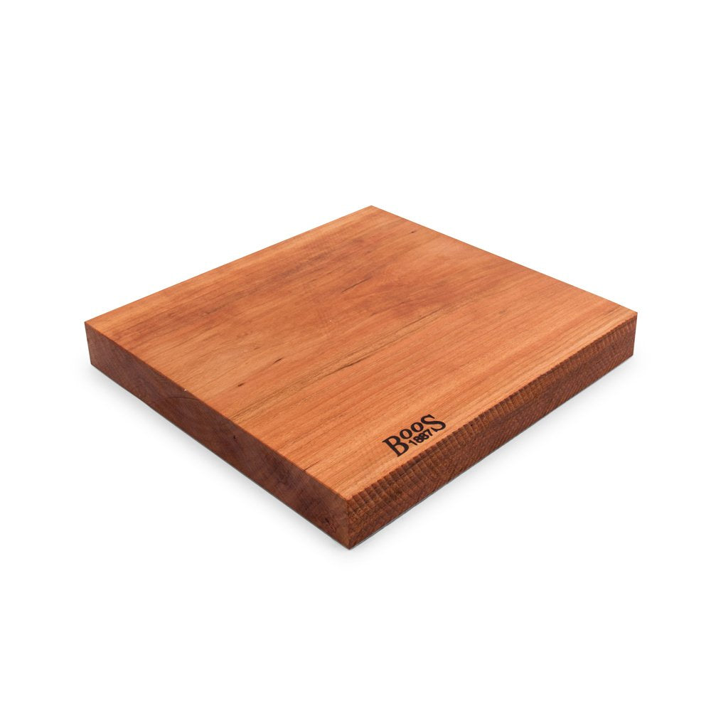 John Boos CHY-RST1312175 & CO - CHERRY RUSTIC EDGE DESIGN CUTTING BOARD (13"X12"X1.75") 13X12X1.75 CHY-FACE GR-RUSTIC EDGE-