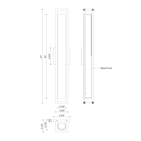 Kuzco WS83427-GD LOCHWOOD 21" WS Gold 120V ELV LED 3000K 90CRI 31W