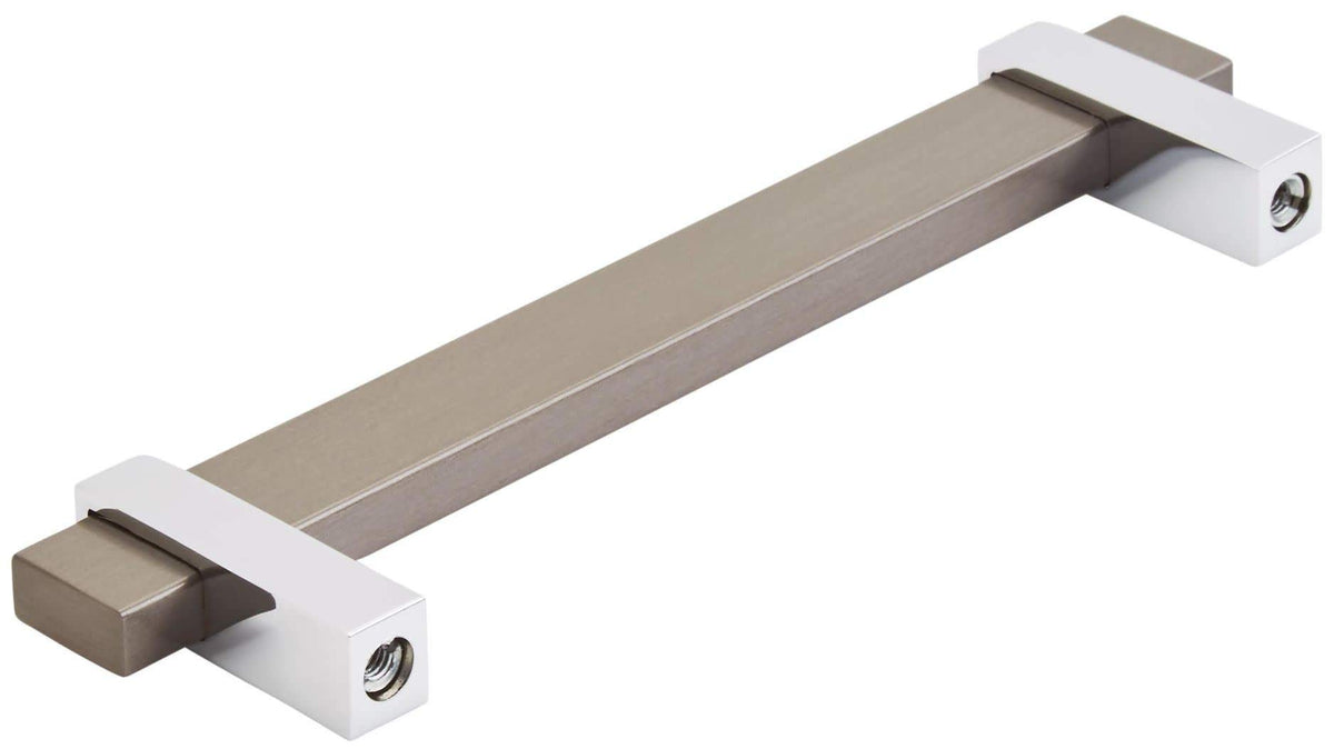 Amerock Cabinet Pull Silver Champagne/Black Nickel 5-1/16 inch (128 mm) Center to Center Mulino 1 Pack Drawer Pull Drawer Handle Cabinet Hardware