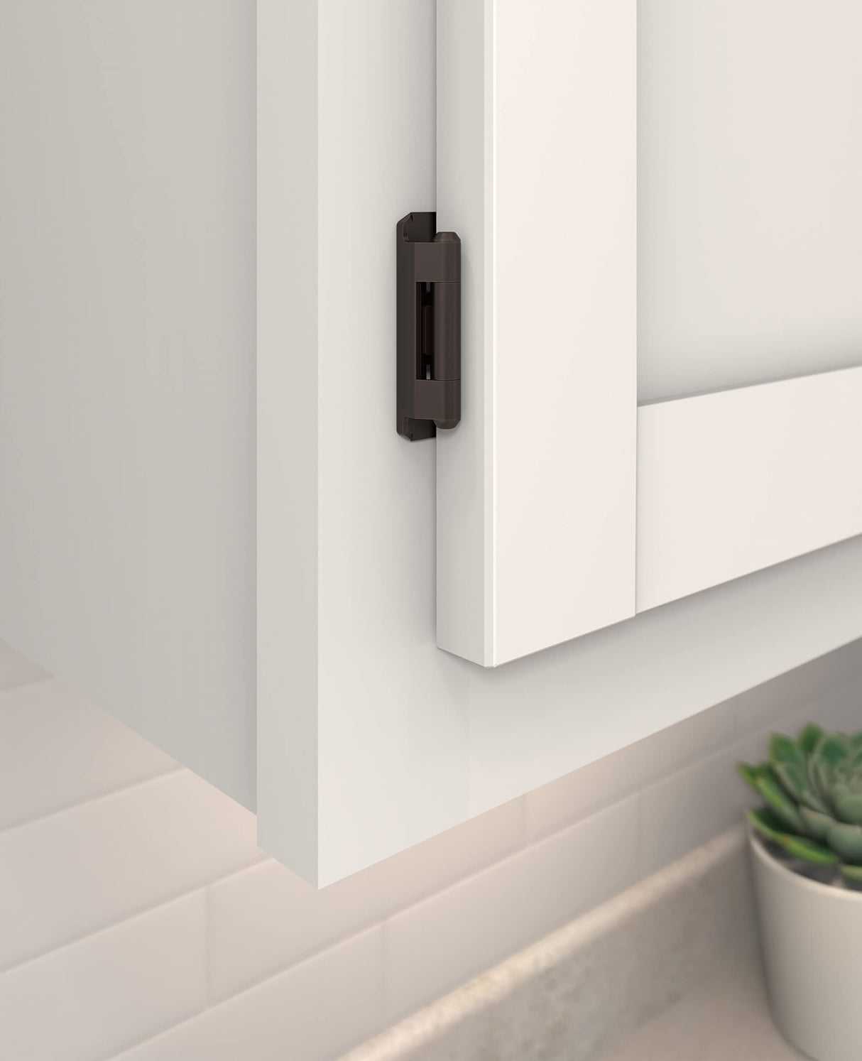 Amerock Cabinet Hinge 1/2 inch (13 mm) Overlay Hinge Oil Rubbed Bronze 2 Pack Self-Closing Hinge Partial Wrap Hinge Cabinet Door Hinge