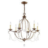 Livex Lighting 6426-73 Chesterfield 6 Light Chandelier, Hand Painted Antique Silver Leaf