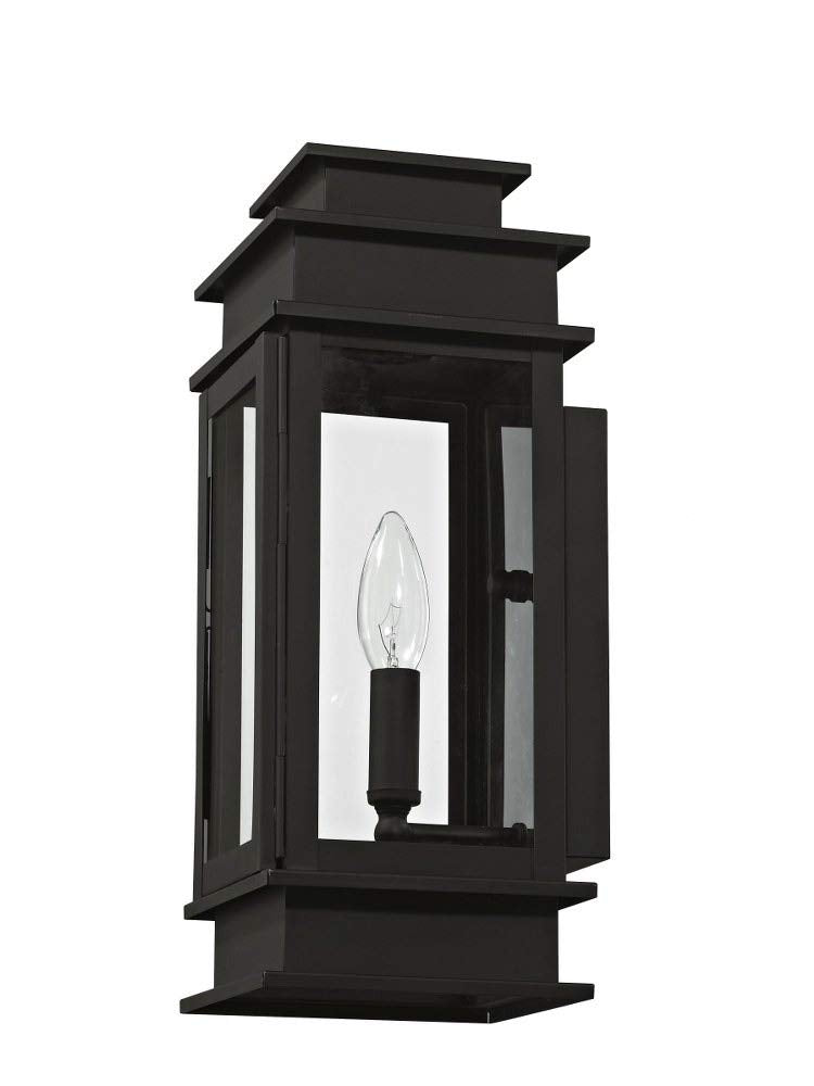 Livex Lighting 2013-04 Transitional One Light Outdoor Wall Lantern from Princeton Collection in Black Finish