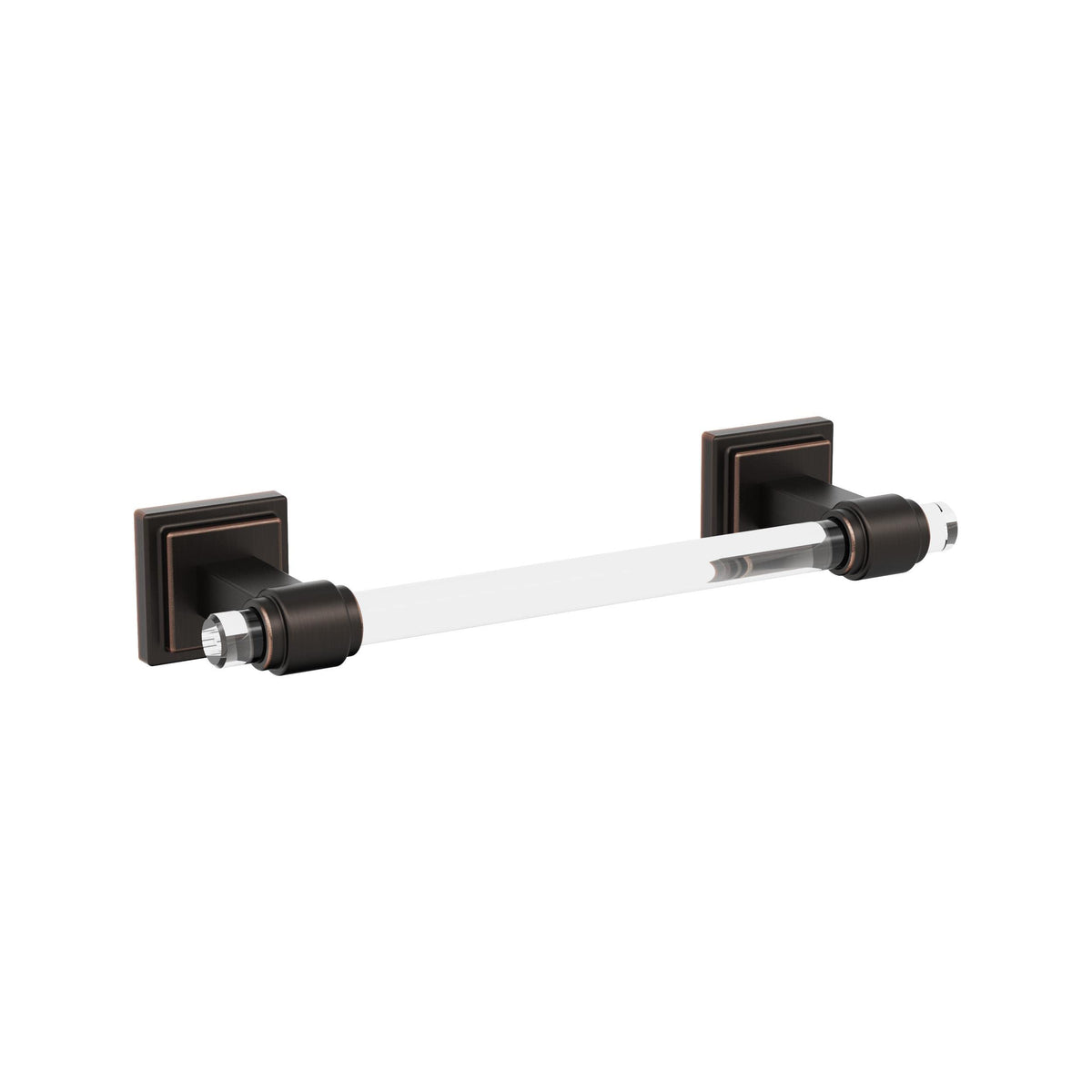 Amerock BH36065CORB Clear/Oil-Rubbed Bronze Towel Bar 8 in. (203 mm) Towel Rack Glacio Bathroom Towel Holder Bathroom Hardware Bath Accessories