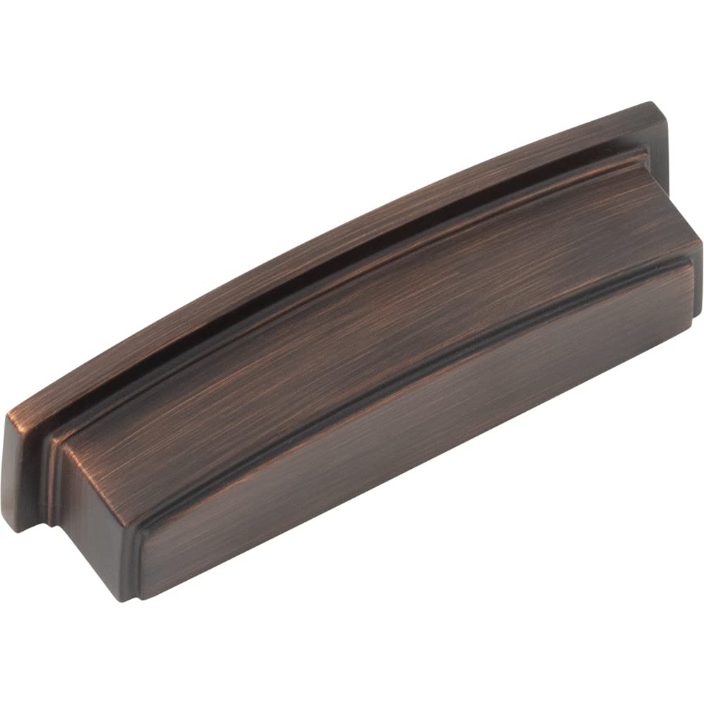 Jeffrey Alexander 141-96DBAC 96 mm Center Brushed Oil Rubbed Bronze Square-to-Center Square Renzo Cabinet Cup Pull