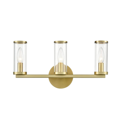 Alora WV309033NBCG REVOLVE WALL VANITY 3 LIGHT NATURAL BRASS CLEAR GLASS