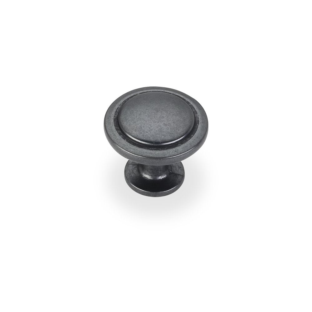 Elements 3960-DACM 1-1/4" Diameter Gun Metal Round Button Gatsby Cabinet Knob