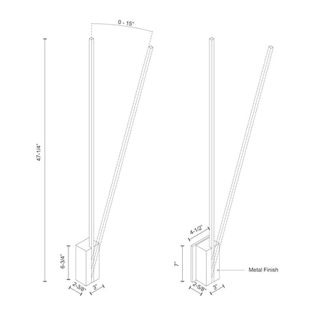 Kuzco WS13748-WH LED LINEAR WALL LEVER -S 16W WH