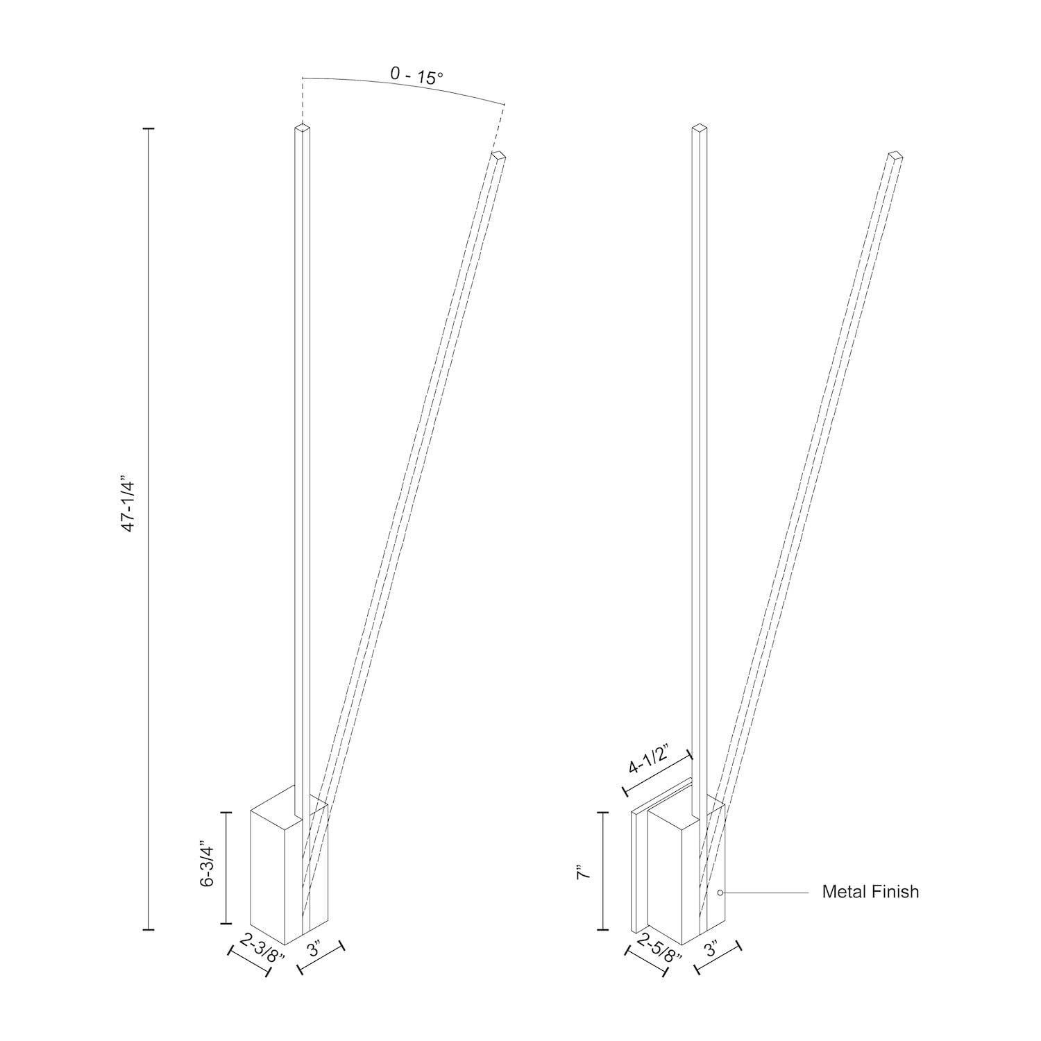 Kuzco WS13748-BN LED LINEAR WALL LEVER -S 16W BN