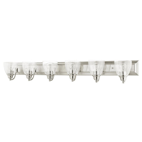 Livex Lighting 17076-91 Birmingham Collection 6-Light Bathroom Vanity Light with Clear Glass, Brushed Nickel