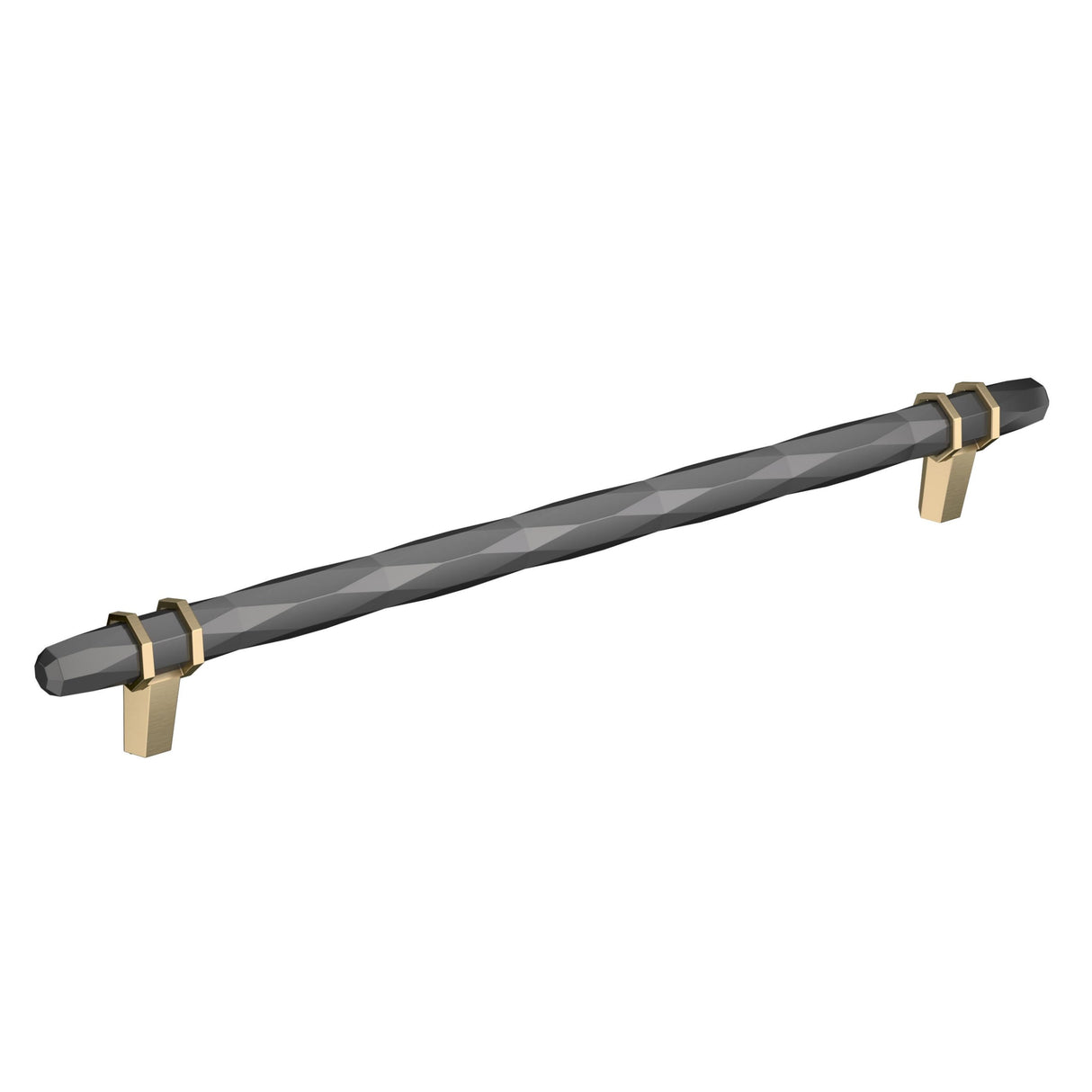 Amerock Cabinet Pull Black Chrome/Golden Champagne 10-1/16 inch (256 mm) Center-to-Center London 1 Pack Drawer Pull Drawer Handle Cabinet Hardware