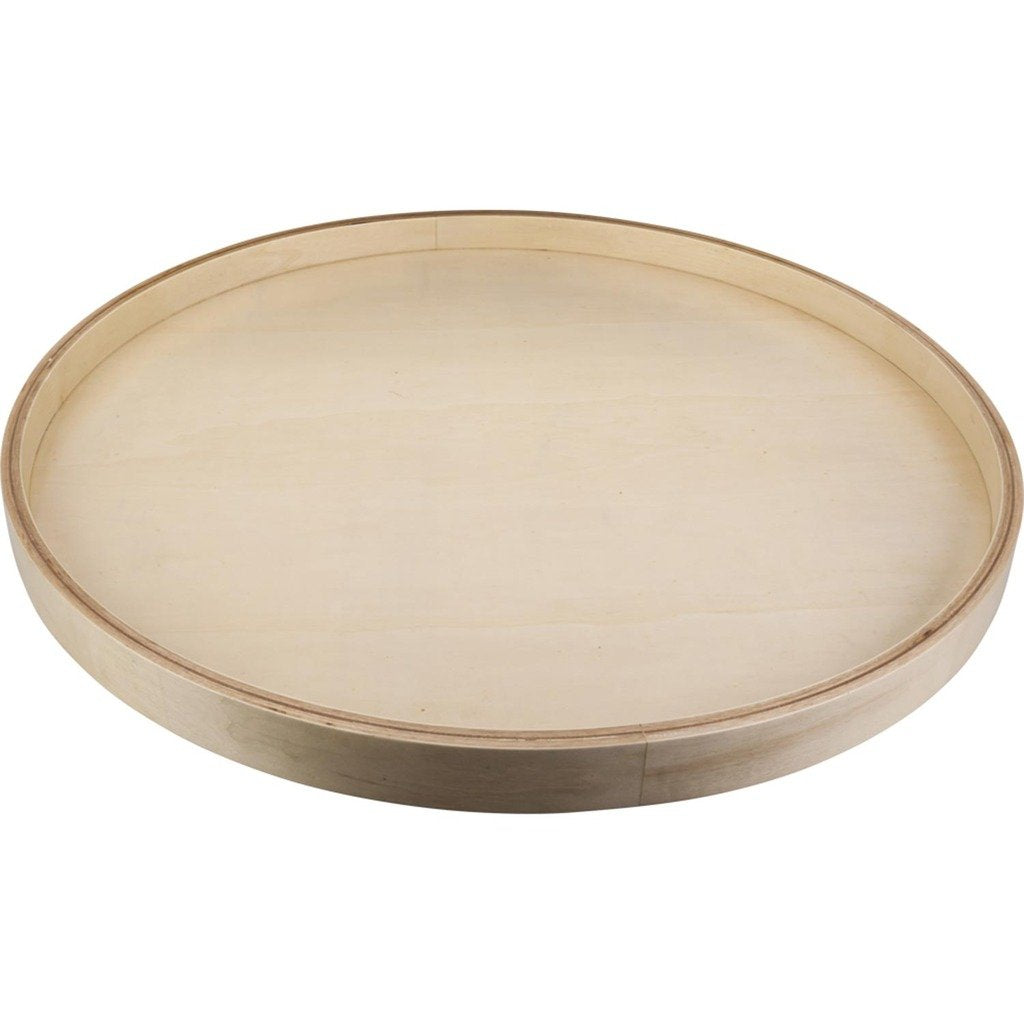 Hardware Resources BLSR28-S 28" Round Banded Wood Lazy Susan Shelf with Swivel