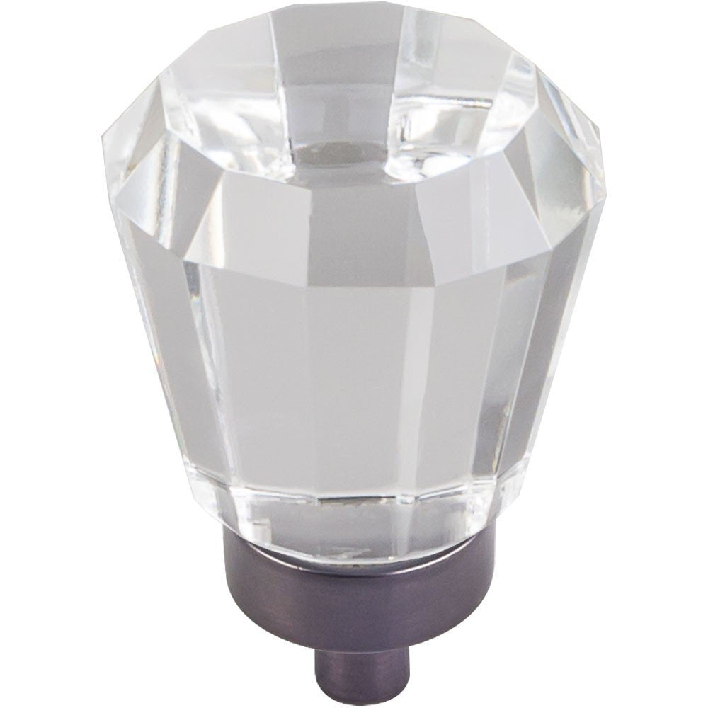 Jeffrey Alexander G150DBAC 1" Overall Length Brushed Oil Rubbed Bronze Faceted Glass Harlow Cabinet Knob