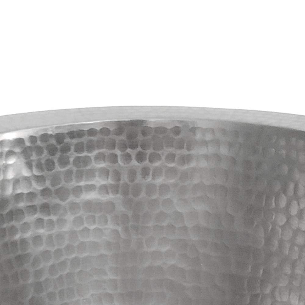 Premier Copper Products BR12EN2 12-Inch Round Hammered Copper Bar Sink w/ 2-Inch Drain Size in Nickel