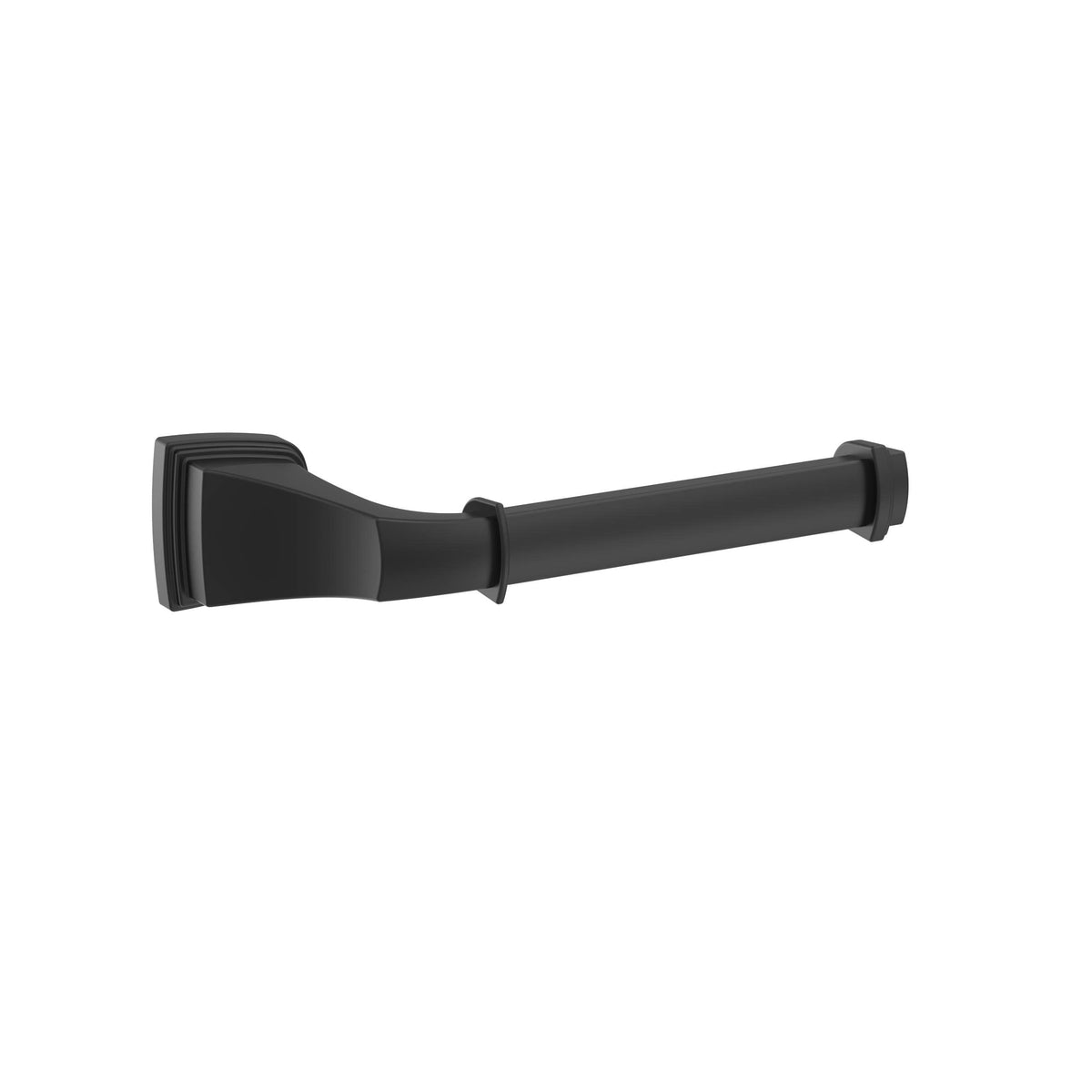 Amerock BH36031MB Matte Black Single Post Toilet Paper Holder 7-7/8 in. (200 mm) Length Toilet Tissue Holder Revitalize Bath Tissue Holder Bathroom Hardware Bath Accessories