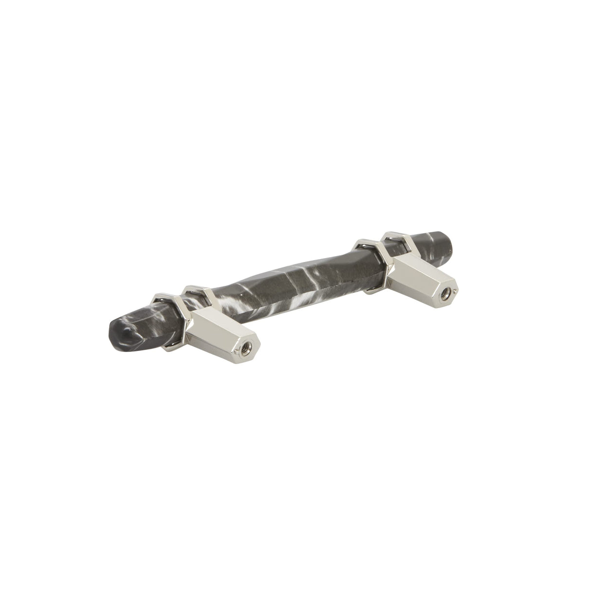 Amerock BP36648MBKPN Carrione Cabinet Pull, 3-3/4 in (96 mm) Center-to-Center, Marble Black/Polished Nickel