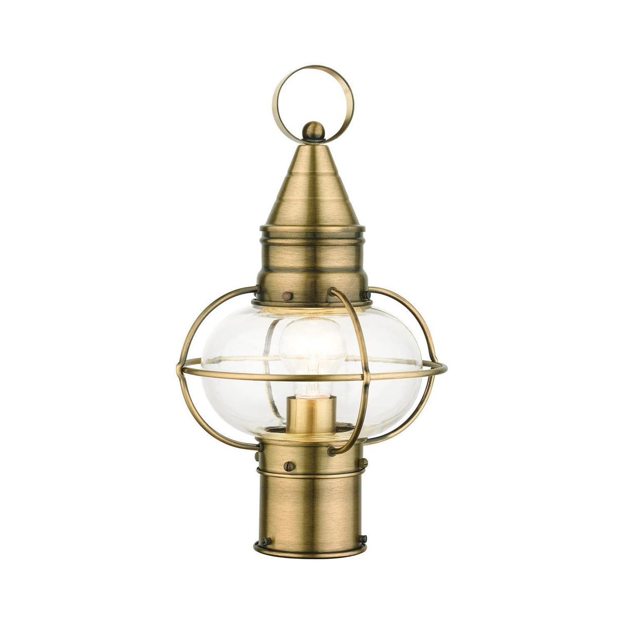 Livex Lighting 26902-01 Newburyport 1 Light 15 inch Antique Brass Outdoor Post Top Lantern