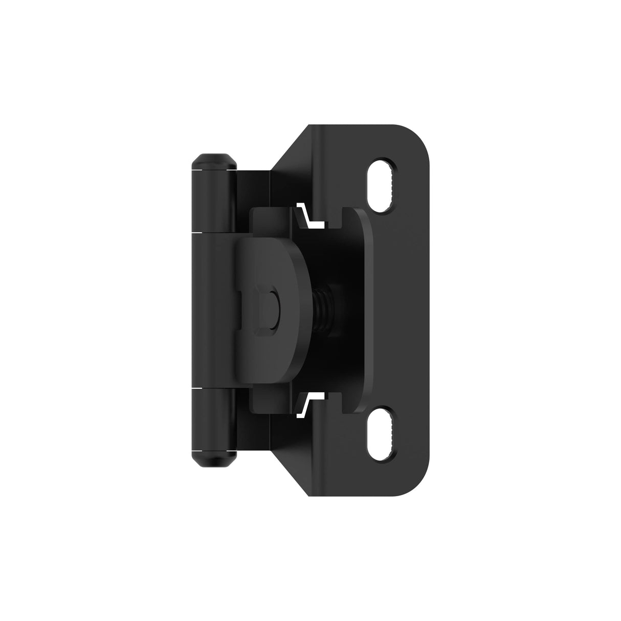 Amerock BPR8715FB Cabinet Hinge 1/4 in (6 mm) Overlay Single Demountable Partial Wrap Matte Black Kitchen Cabinet Door Hinge 1 Pair/2 Pack Functional Hardware