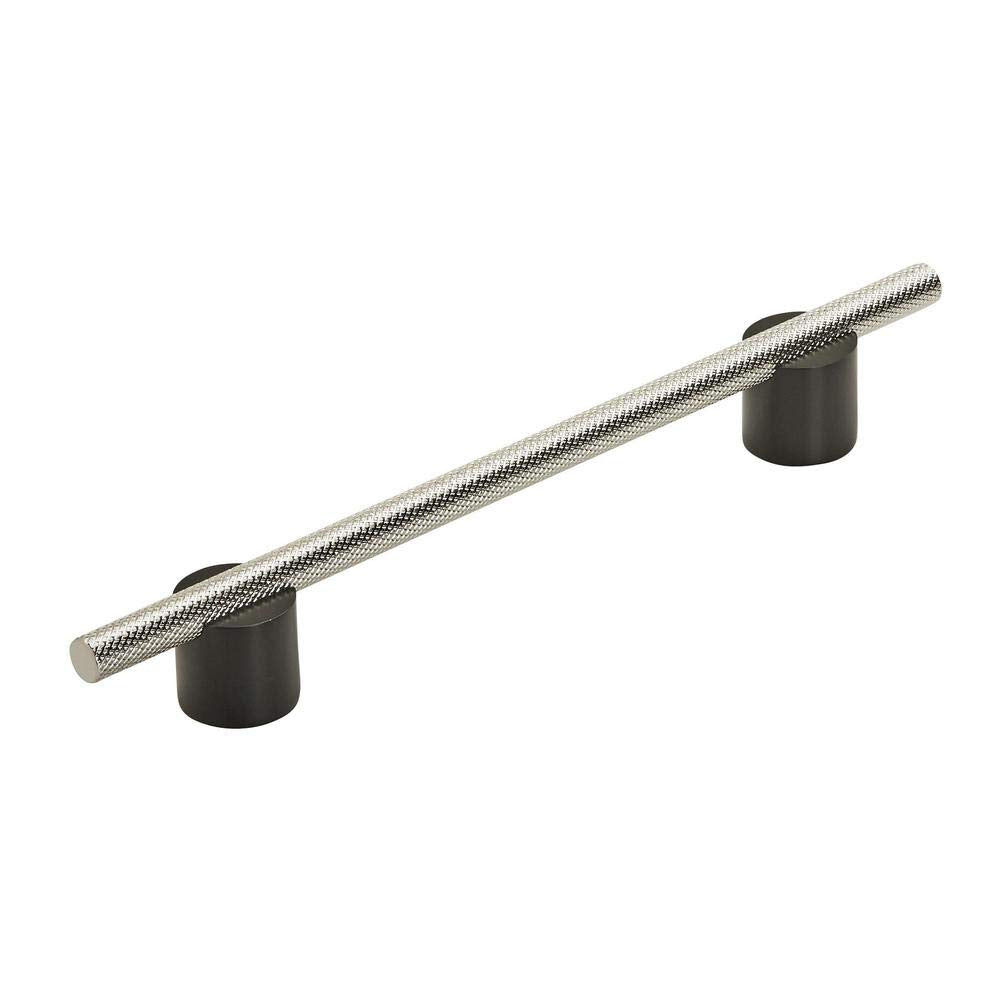 Amerock Cabinet Pull Matte Black/Polished Nickel 6-5/16 inch (160 mm) Center to Center Transcendent 1 Pack Drawer Pull Drawer Handle Cabinet Hardware