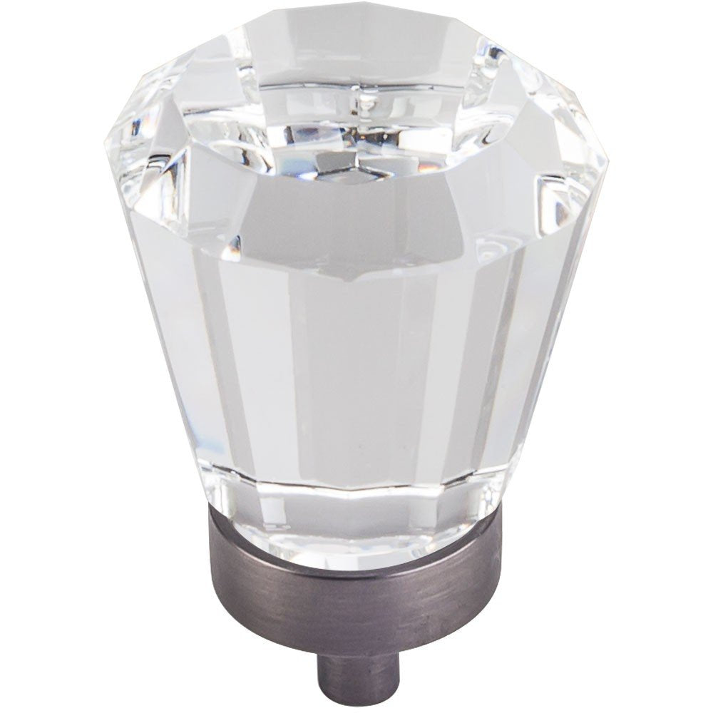 Jeffrey Alexander G150L-BNBDL 1-1/4" Overall Length Brushed Pewter Faceted Glass Harlow Cabinet Knob