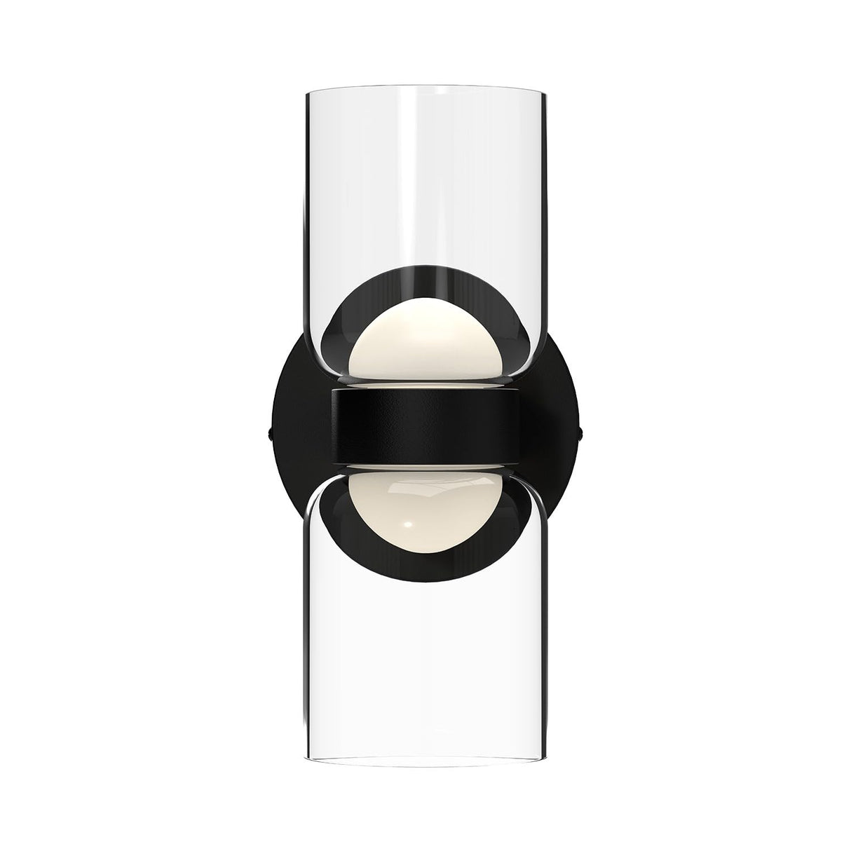 Kuzco WS52511-BK/CL CEDAR 11" WALL SCONCE TEXTURED BLACK CLEAR GLASS 120V ELV LED 3000K 90CRI 11W