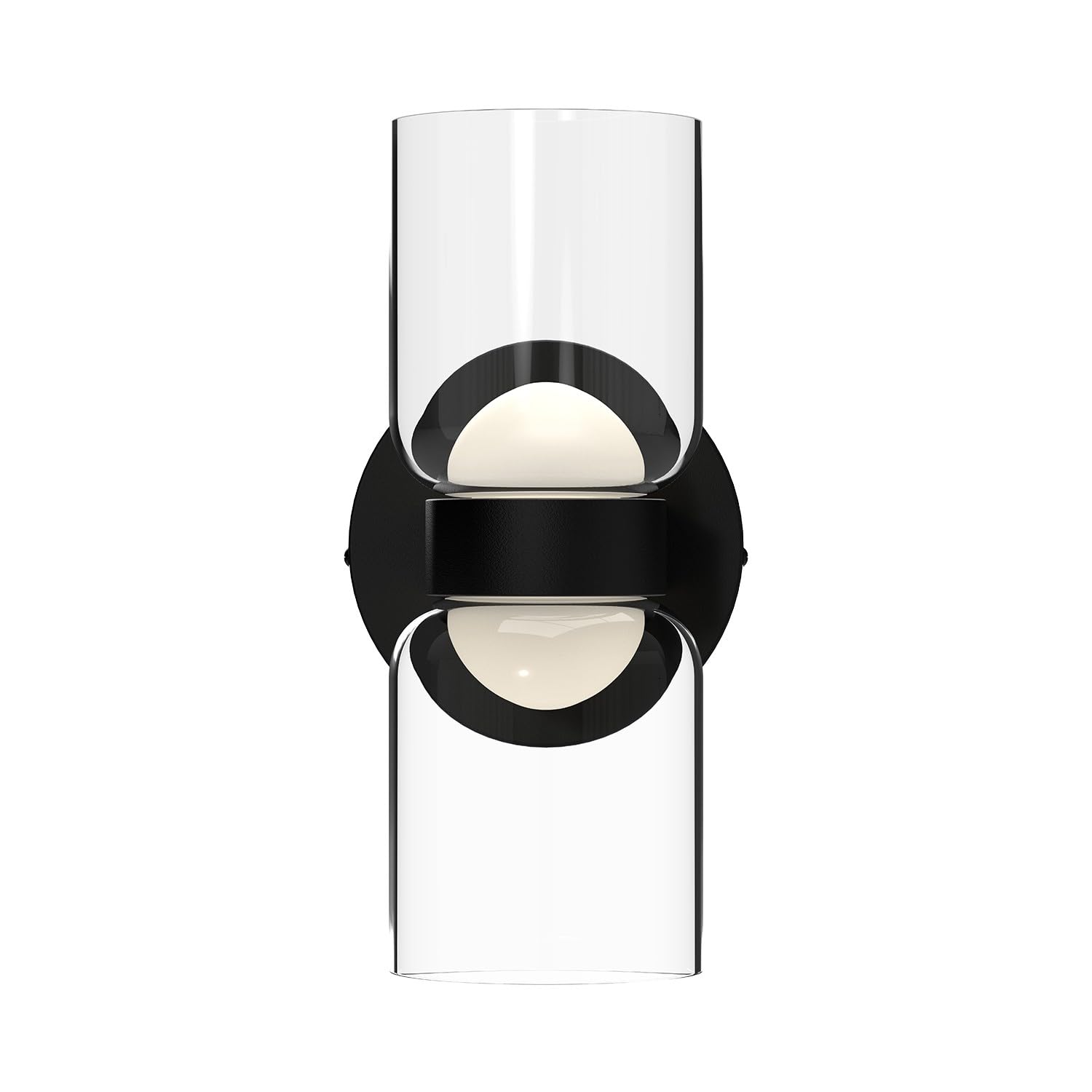 Kuzco WS52511-BK/CL CEDAR 11" WALL SCONCE TEXTURED BLACK CLEAR GLASS 120V ELV LED 3000K 90CRI 11W